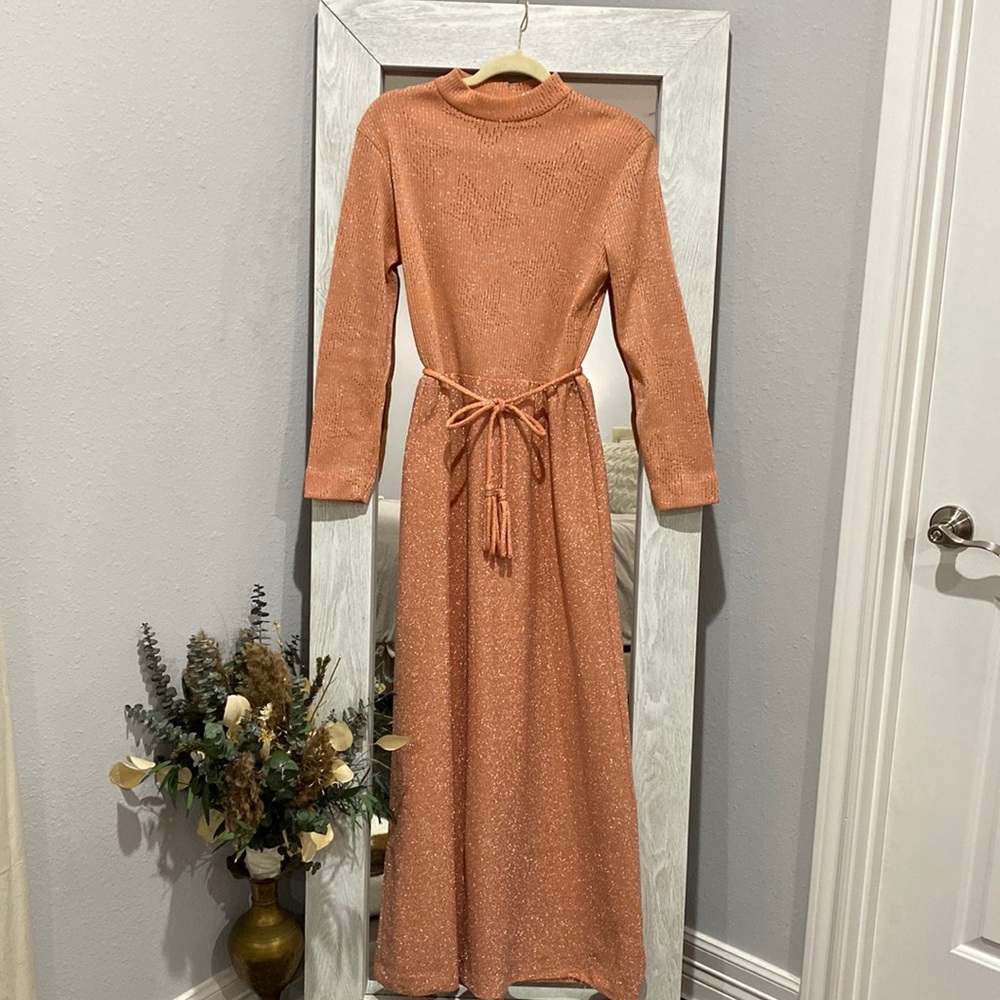 Vintage Apricot Shimmery Dress